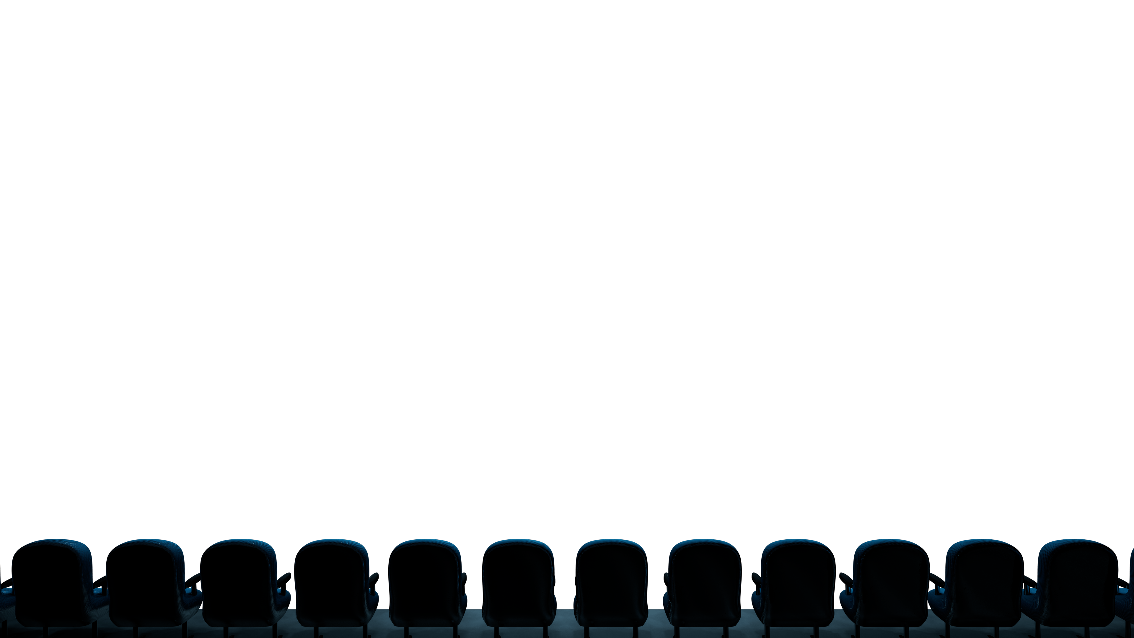 The fifth row of movie theater seats